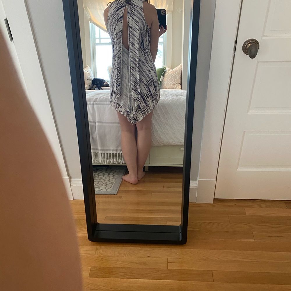 Purple & white sundress open back